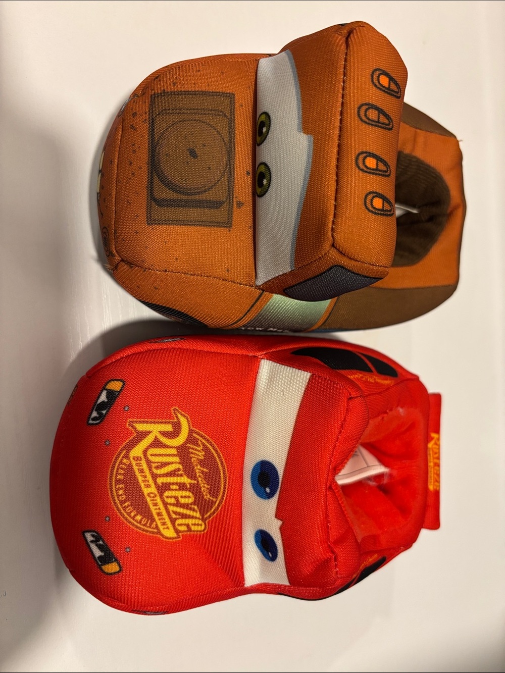 Disney Kids Lightning McQueen & Mater Plush Slippers in Red and Orange